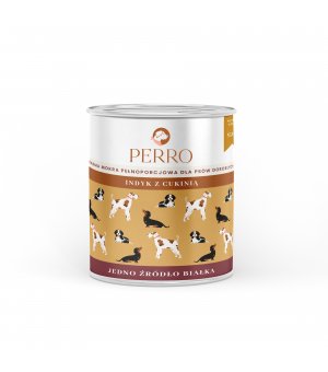 850g - Indyk z cukinią - Perro - karma mokra dla psów dorosłych - puszka