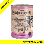 Karma mokra dla psa Wiejska zagroda dla szczeniąt - Mięsna uczta ZESTAW 6x 400g