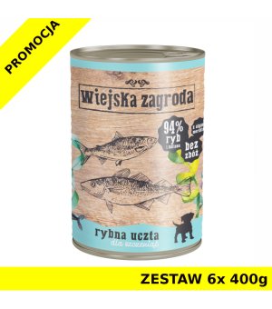 Karma mokra dla psa Wiejska zagroda dla szczeniąt - Rybna uczta ZESTAW 6x 400g