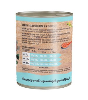 Karma mokra Wiejska zagroda dla szczeniąt - Rybna uczta 800g