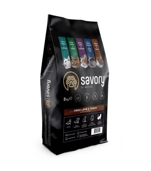 Karma sucha dla dorosłych kotów Savory Adult Cat Sensitive Fresh Lamb & Turkey 8kg