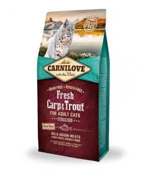 Karma sucha dla kota Carnilove Cat Fresh Carp Trout  Sterilised 400g po sterylizacji