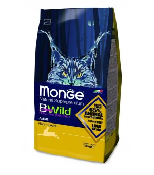Karma Sucha dla kota Monge Dry Cat BWILD - Adult Hare - Zając 1,5kg