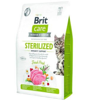 Karma sucha dla kotów BRIT CARE Cat GF Sterilized Immunity Support wieprzowina 2kg