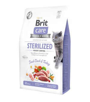 Karma sucha dla kotów BRIT CARE Cat GF sterilised weight control 400g