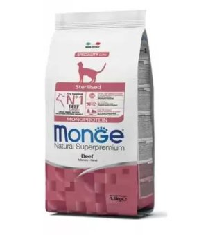 Karma Sucha dla kotów Monge Dry Cat Adult Sterilized Beef monoprotein 1,5 kg