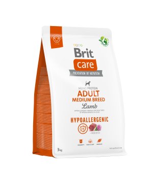 Karma sucha dla psa  Brit Care HYPOALLERGENIC Adult Medium Lamb Rice 3kg