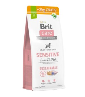 Karma sucha dla psa Brit Care Sustainable Sensitive Insect & Fish 12kg + 2kg GRATIS