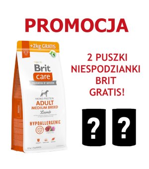 Karma sucha dla psa Brit Care Hypoallergenic Adult Lamb Medium 12kg + 2kg GRATIS
