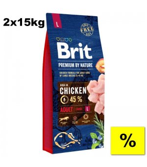 Karma sucha dla psa Brit Premium By Nature Adult L 2x 15kg