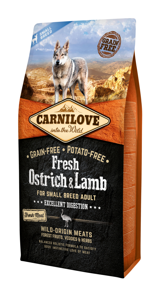 Karma sucha dla psa Carnilove Fresh Ostrich Lamb Adult Small  1,5kg