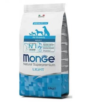 Karma Sucha dla Psa Monge Adult LIGHT łosoś z ryżem 2,5 kg