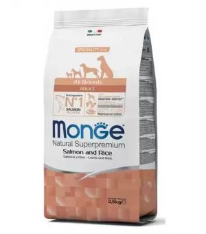 Karma Sucha dla Psa Monge Dry Dog Spec. Line All Breeds Adult Salmon & rice 2,5 kg
