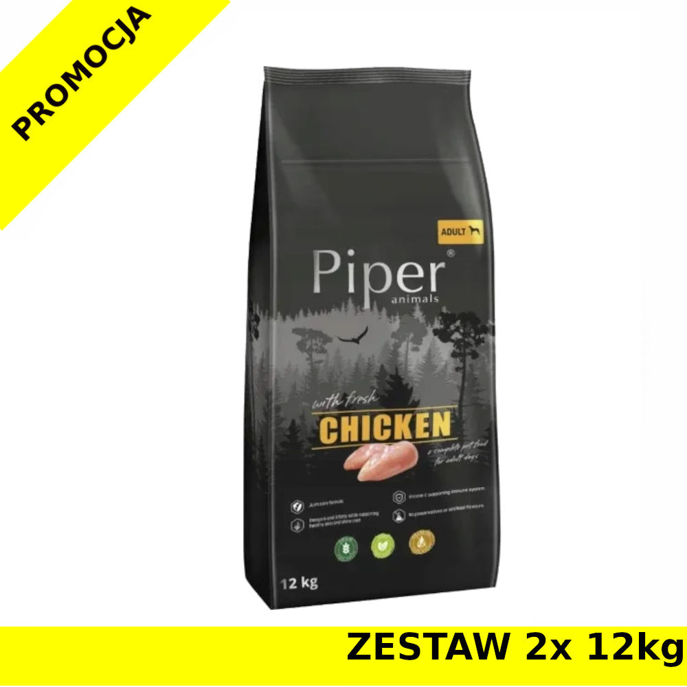 Karma sucha dla psa PIPER  Adult kurczak ZESTAW 2x 12kg