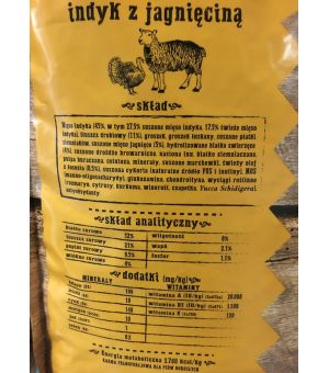 Karma sucha dla psa Wiejska Zagroda indyk z jagnięciną 1kg - na wagę
