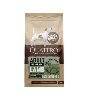 Karma sucha Quattro Small Adult dla psów dorosłych ras małych Jagnięcina 1,5kg