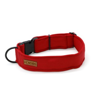 KenDog obroża handmade Monocolor Red 4cm M - brudoodporna