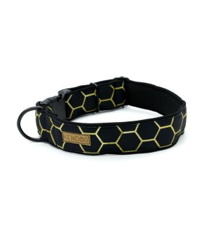 KenDog obroża handmade Plastry Miodu czarne 3cm S - brudoodporna