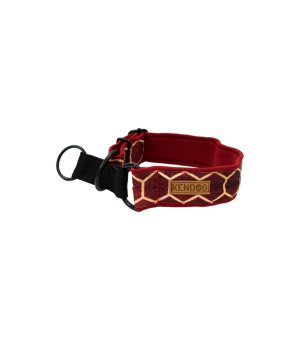 KenDog obroża półzaciskowa handmade Plastry Miodu Bordo 4cm M - brudoodporna