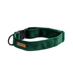 KenDog obroża Velvet handmade Welur Green 4cm M