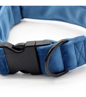 KenDog obroża Velvet handmade Welur Blue 2,5cm S