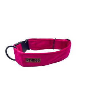 KenDog obroża Velvet handmade Welur Fuchsia - Fuksja 2,5cm S