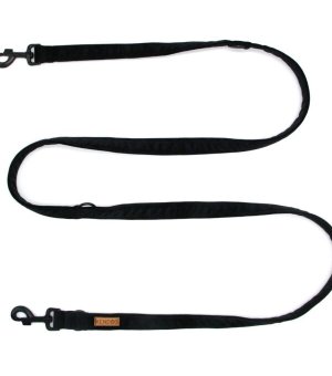 KenDog smycz przepinana handmade Velvet welur Black 2,5cm / 3m