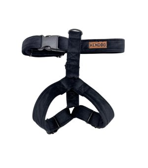 KenDog szelki guard handmade Velvet welur Black 2,5cm M