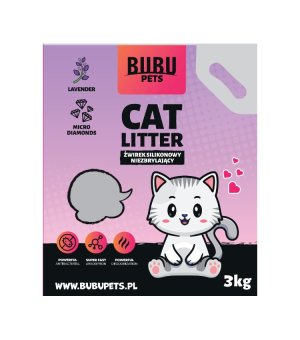 BUBU PET Żwirek Silikonowy Micro Diamonds Lawendowy 7,2L
