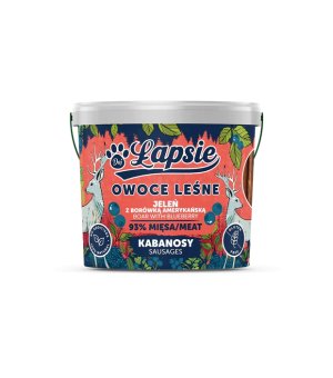 ŁAPSIE  Kabanosy dla psów OwoceLasu Jeleń z Borówką 160g