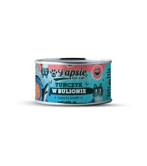 ŁAPSIE karma mokra dla kota Tuńczyk w bulionie 80g