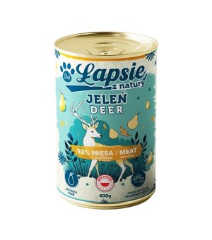 ŁAPSIE karma mokra dla psa Jeleń z Gruszką 400g