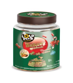 Lolopets CIASTKA DLA PSA ŚWIĄTECZNY MIX W ŚWIĄTECZNYM SŁOIKU 240G