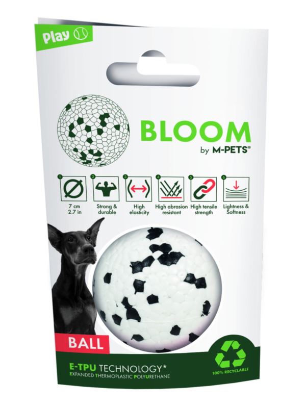 M-PETS Bloom Piłka czarno biała 7cm piankowa
