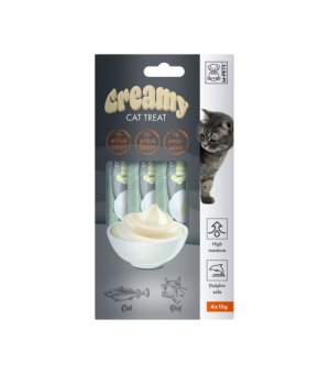M-PETS Creamy przysmaki dla kotów - Dorsz i Wołowina 4x15g