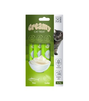 M-PETS Creamy przysmaki dla kotów - Tuńczyk i Przegrzebki 4x15g