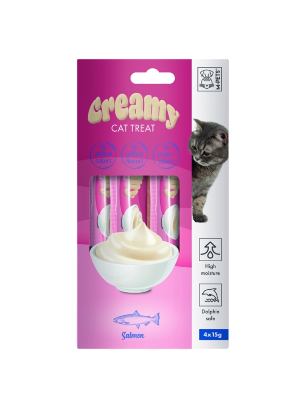 M-PETS Creamy przysmaki dla kotów - Łosoś 4x15g