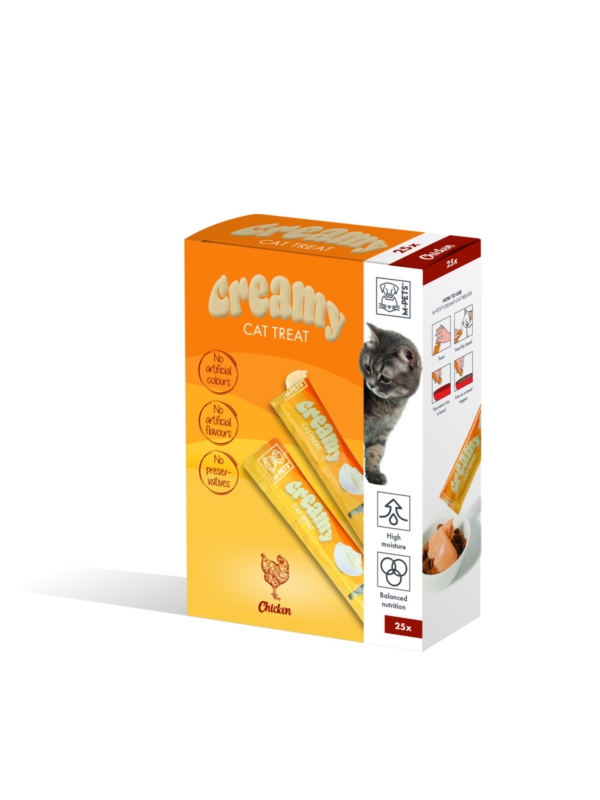 M-PETS Creamy przysmaki dla kotów - Kurczak 25x15g