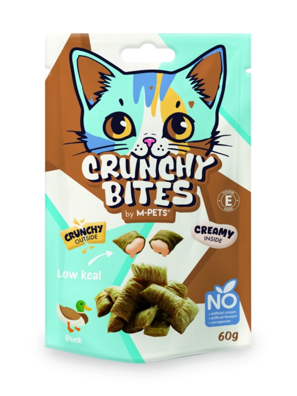 M-PETS Crunchy Bites Kaczka - przysmaki dla kotów 60g