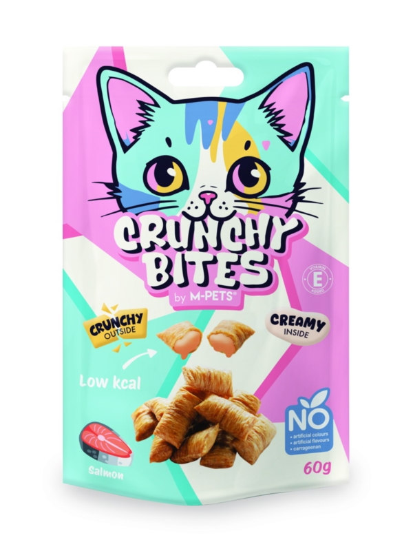 M-PETS Crunchy Bites Łosoś - przysmaki dla kotów 60g