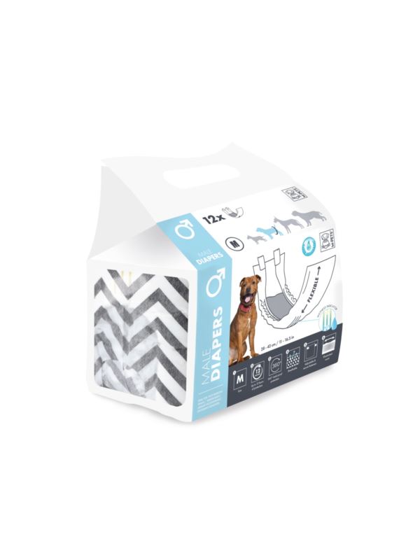 M-PETS Pieluchy dla samców rozm. M 12szt/op.