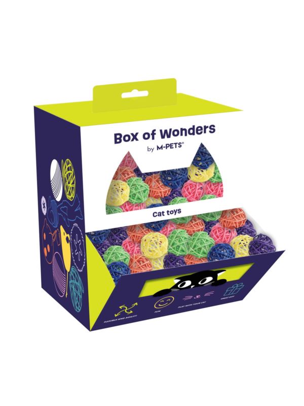 M-PETS Rattan Ball - Piłeczka rattanowa dla kota mix kolorów 1szt.