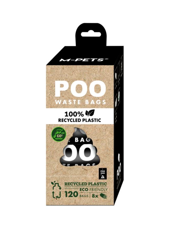 M-PETS Woreczki na psie odchody 100% Recycled POO 120szt. Bezzapachowe