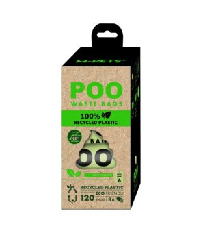 M-PETS Woreczki na psie odchody 100% Recycled POO 120szt. Mięta