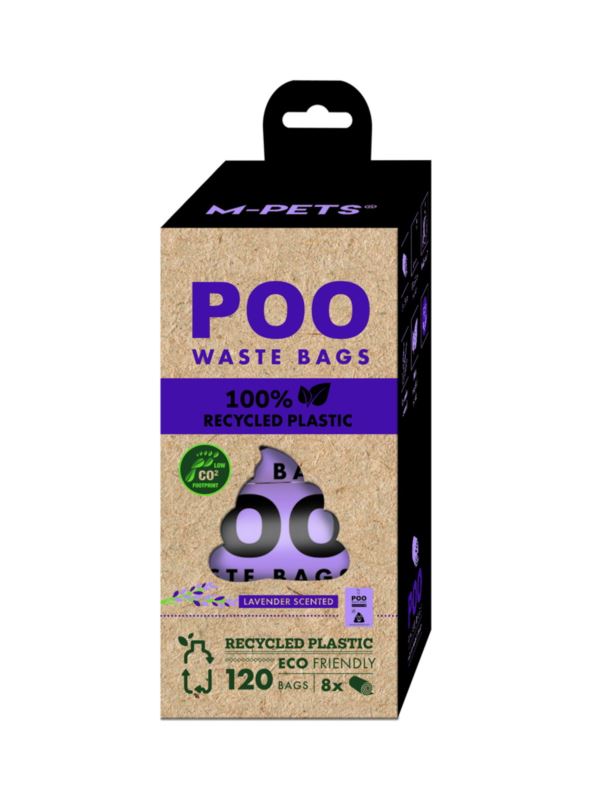 M-PETS Woreczki na psie odchody 100% Recycled POO 120szt. Lawenda