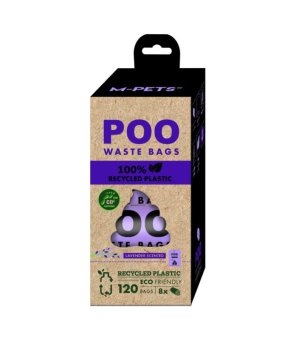 M-PETS Woreczki na psie odchody 100% Recycled POO 120szt. Lawenda