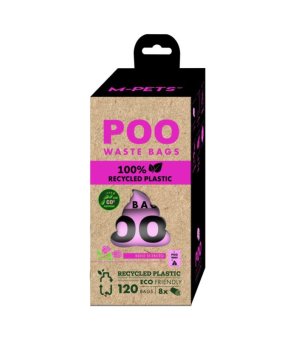 M-PETS Woreczki na psie odchody 100% Recycled POO 120szt. Róża