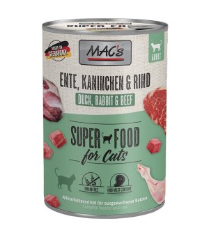 MAC`s karma mokra dla kotów dorosłych Kaczka, Królik i Wołowina 400g