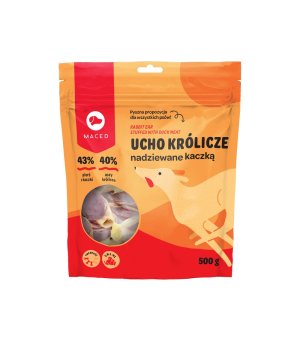 MACED Ucho Królicze Nadziewane Kaczką 500g