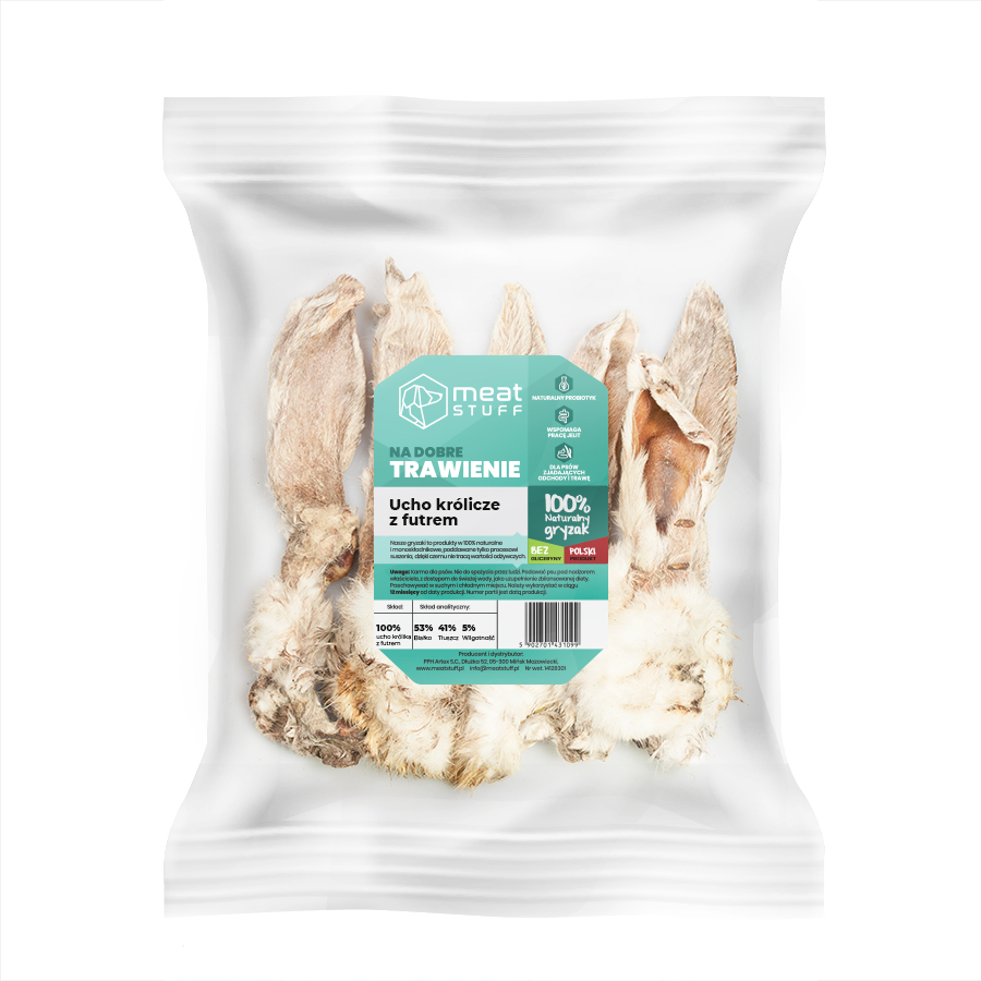 Meat Stuff Ucho Królicze z Futrem 1kg